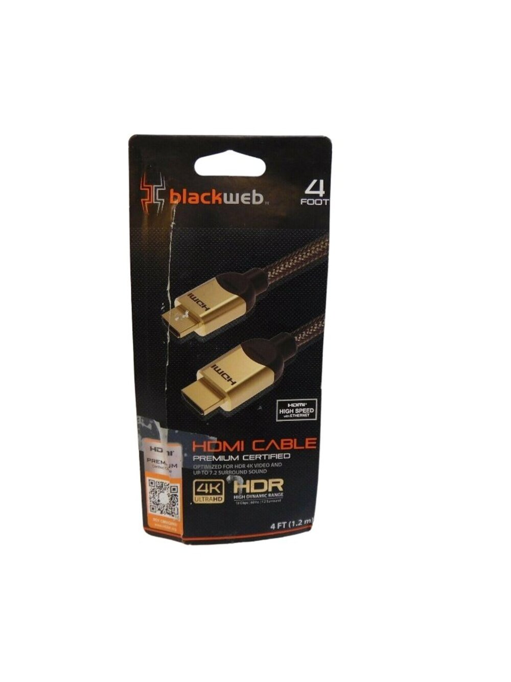 Blackweb 4Ft 1.2m HDMI Cable 4K HDR Ultra HD Premi